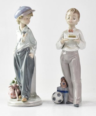 Lot 233 - LLADRÓ; a figure of a young boy by a mile...