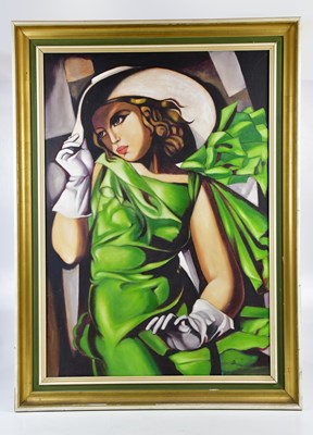 Lot 1768 - AFTER TAMARA DE LEMPICKA; oil on canvas, Art...