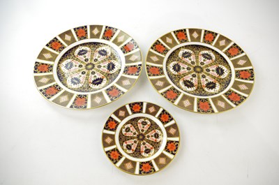 Lot 2882 - ROYAL CROWN DERBY; three plates in the 1128...