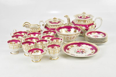 Lot 2958 - A Staffordshire pink ground and gilt floral...