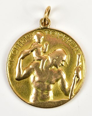 Lot 290 - A 9ct yellow gold St Christopher medallion,...