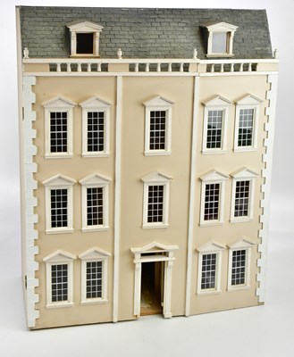 Lot 112 - A large painted modern doll's house in the...