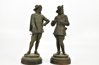 Lot 1718 - A pair of spelter figures representing...