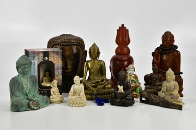 Lot 2715 - A collection of Buddha figures including...