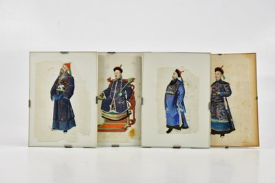 Lot 2721 - Four Chinese pith paintings including a seated...