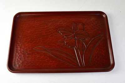 Lot 165 - A Kamakura-Bori rectangular lacquered tray,...