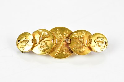 Lot 367 - TIFFANY & CO; a yellow metal brooch formed of...