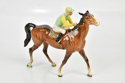 Lot 2451 - BESWICK; a model of a horse and jockey, height...