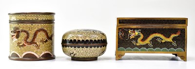 Lot 186 - A Japanese cloisonné covered cigarette box...