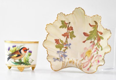 Lot 511 - ROYAL WORCESTER; a hand-painted pot with image...