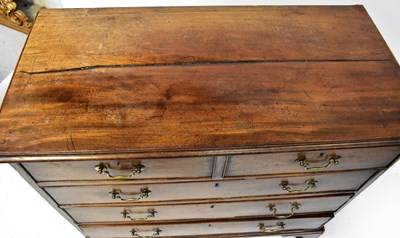 Lot 39 - A George III walnut chest of two short over...