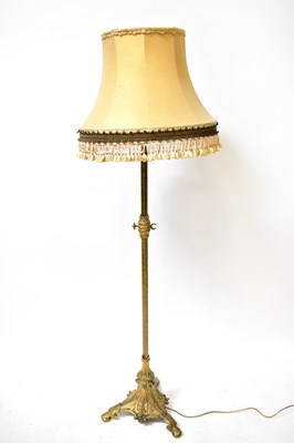 Lot 147 - A 19th century brass standard lamp in the...