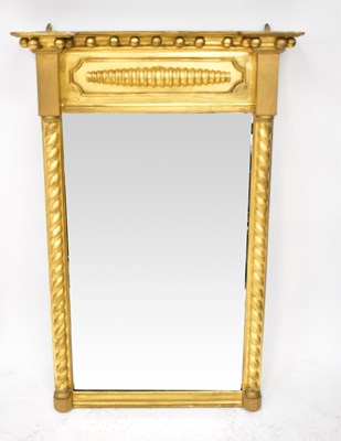 Lot 120 - A 19th century gilt wood wall mirror with...