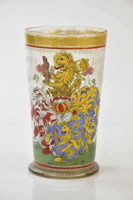 Lot 2129 - A 19th century free-blown armorial glass...