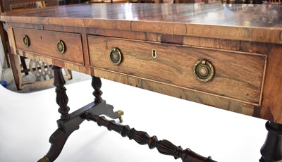 Lot 5 - A William IV rosewood sofa table with a pair...