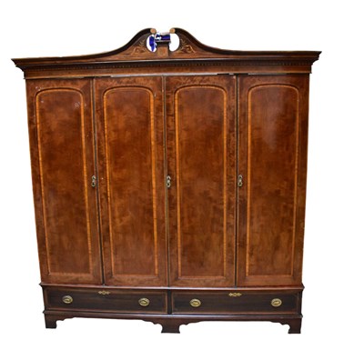 Lot 1004 - A good Edwardian inlaid mahogany four door...
