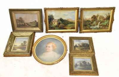 Lot 1088 - H. WILSON; oil on canvas, landscape with...