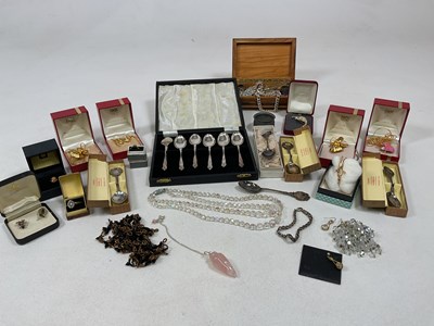 Lot 405 - A quantity of costume jewellery including two...