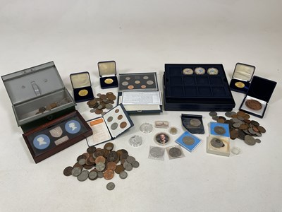 Lot 362 - A large collection of coins, some loose, some...