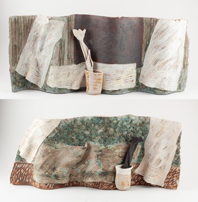Lot 389 - LYN LOVITT (born 1941); a pair of stoneware...
