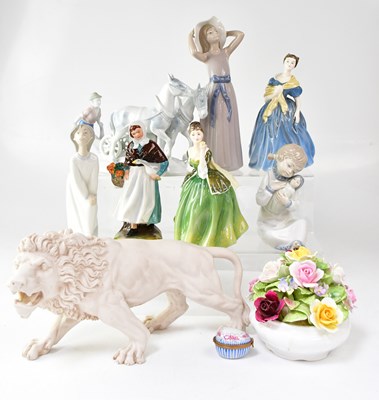 Lot 474 - ROYAL DOULTON; three figures of ladies...
