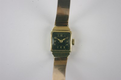 Lot 579 - LANCET; a 14ct yellow gold watch head with 9ct...