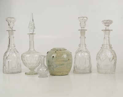 Lot 3026 - Four 19th century decanters including a...