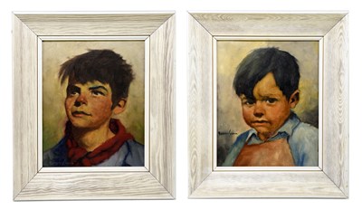 Lot 1279 - BRANDSMA; a pair of oils on canvas, portrait...