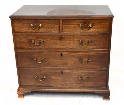 Lot 1635 - A Georgian mahogany chest of two short over...