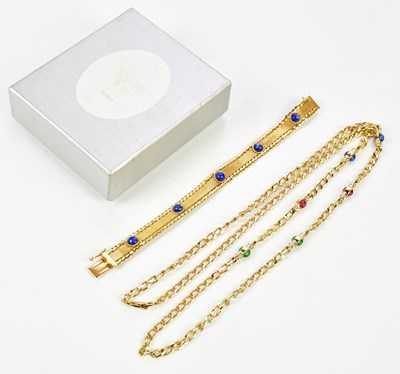 Lot 854 - CHRISTIAN DIOR; a yellow gold tone mesh...