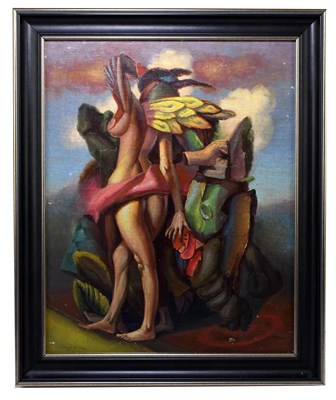 Lot 1101 - AFTER DIEGO RIVERA; oil, 'El Estuprador de...