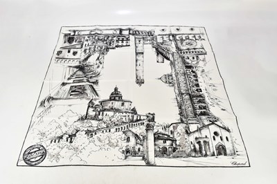 Lot 828 - CHOPARD; a 100% silk black and white unused...