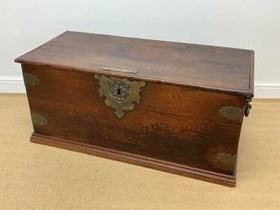 Lot 475 - An 18th century red walnut blanket box with...