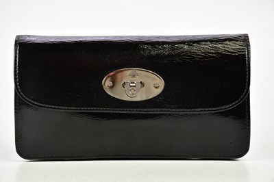 Lot 759 - MULBERRY; a black patent leather purse wallet...