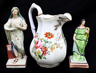 Lot 588 - Two 19th century Staffordshire pearlware...
