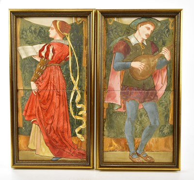 Lot 2763 - MOORE & CO; a pair of hand painted ceramic...