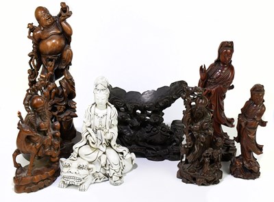 Lot 561 - A collection of Chinese and Oriental carved...