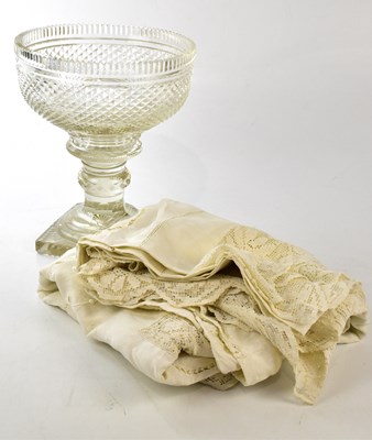 Lot 3023 - A large 19th century cut glass sweet meat bowl,...