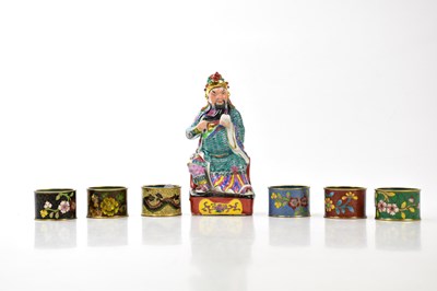 Lot 2734 - A modern Chinese figure of an Emperor and six...
