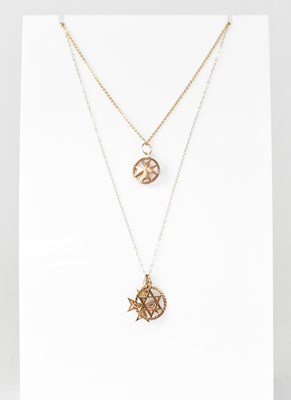 Lot 1200 - Two 9ct gold Maltese Cross pendants, one set...