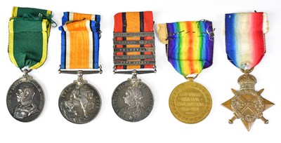 Lot 432 - A five-medal group comprising the Queen's...