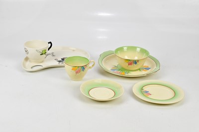 Lot 2876 - CLARICE CLIFF; a 'Spring' pattern tea cup and...