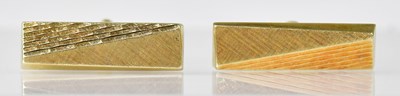 Lot 1232 - A pair of 585 (14ct) modern cufflinks of...