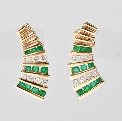 Lot 1228 - A pair of modern 14ct (585) diamond and...