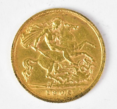 Lot 961 - An Edward VII half sovereign 1905, George and...