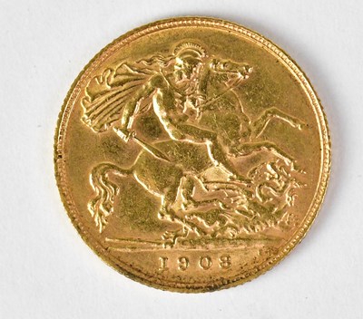 Lot 962 - An Edward VII half sovereign 1908, George and...