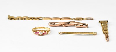 Lot 1242 - A quantity of loose gold jewellery comprising...