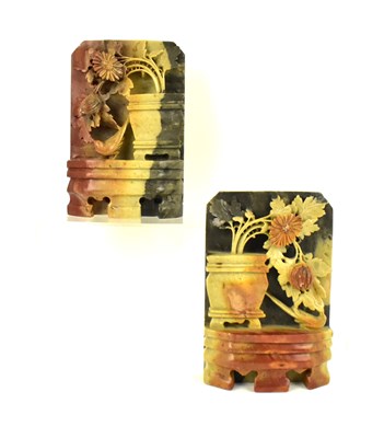 Lot 648 - A pair of early 20th century carved hardstone...