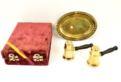 Lot 882 - A cased pair of salt and pepper pots in the...