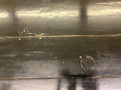 Lot 32 - A large ebonised Chinese style table, 271 x...